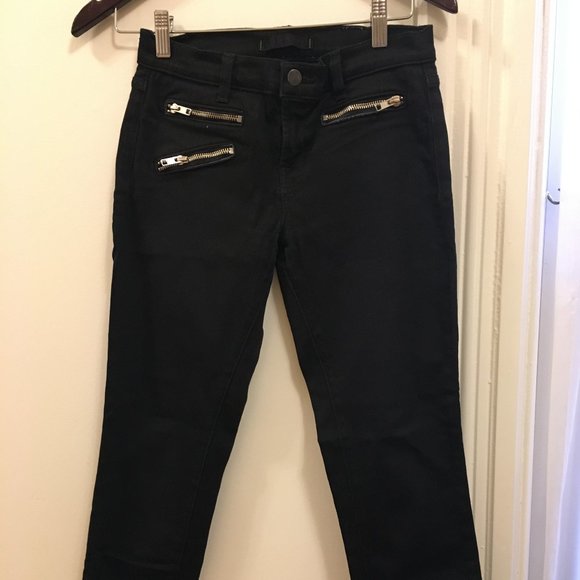 J Brand Black Skinny Moto Jeans with Zippers - Picture 2 of 5